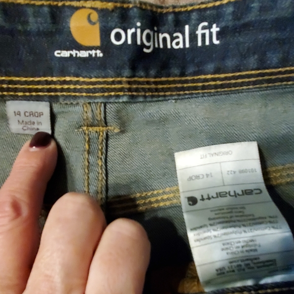 Carhartt Denim Cropped Blue Jeans 14 - Picture 5 of 6